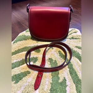 Coach 1941 Saddle 23 in Oxblood/Burnished Merlot/Ruby 20115 Genuine Python